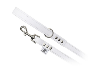 Permanent All Leather Leash in Whitecap